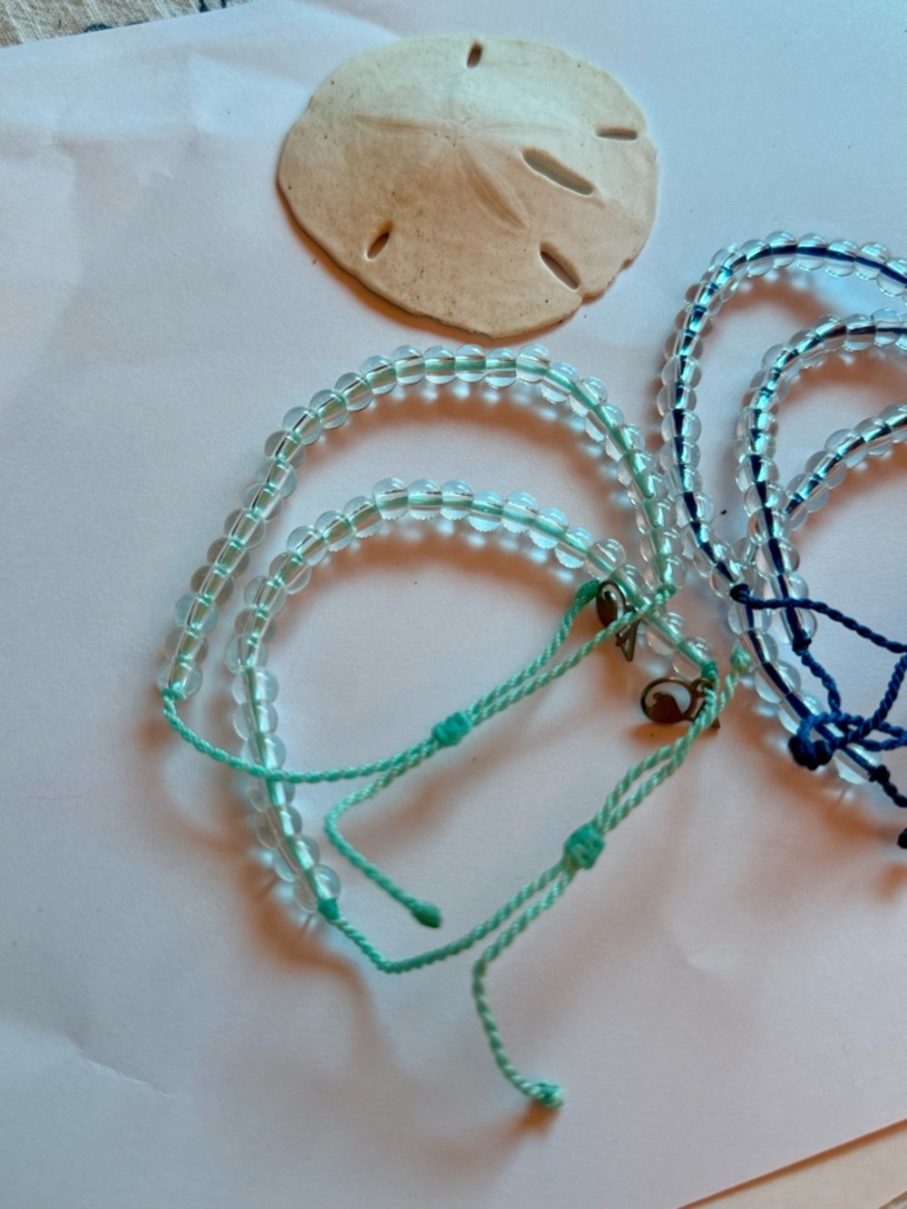 4Ocean Bracelets Lot of 5- 2 Aqua 3 Blue Adjustable Cords - Picture 5 of 8